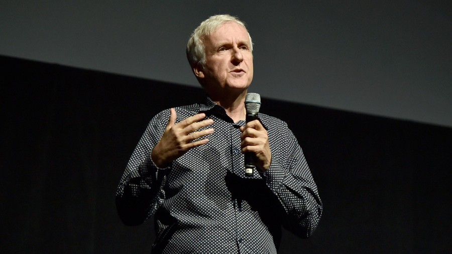 LAS VEGAS, NV - APRIL 14:  Writer/director James Cameron of 'Avatar 2' speaks onstage during CinemaCon 2016 as 20th Century Fox Invites You to a Special Presentation Highlighting Its Future Release Schedule at The Colosseum at Caesars Palace during CinemaCon, the official convention of the National Association of Theatre Owners, on April 14, 2016 in Las Vegas, Nevada.  (Photo by Alberto E. Rodriguez/Getty Images for CinemaCon)