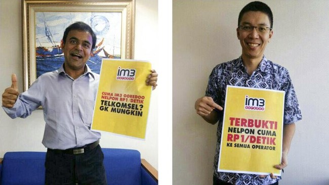 Menkominfo Rudiantara menanggapi promosi mengandung pesan negatif yang dilakukan operator terhadap kompetitornya dalam spanduk.