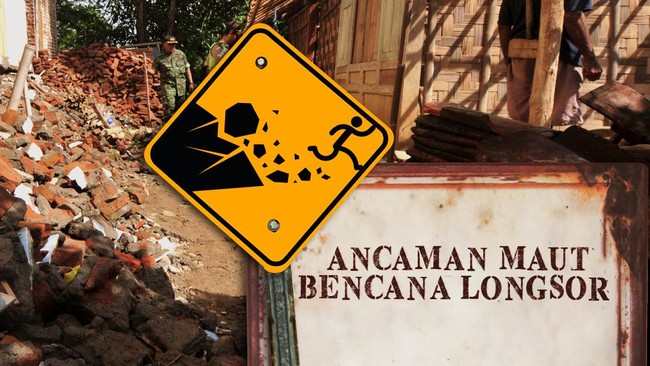 Longsor akibat hujan di kawasan Lebak, Banten, telah merusak sebuah sekolah yang berada di Desa Cisampih, Kecamatan Banjarsari sehingga tak bisa dipakai.