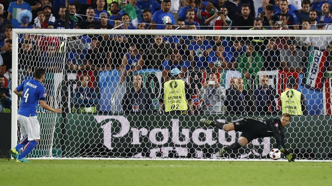 Jerman berhasil melangkah ke semifinal Piala Eropa setelah mengalahkan Italia lewat adu penalti. Adu penalti itu pun tercatat sebagai satu yang terpanjang.