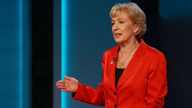Salah satu kandidat perdana menteri Inggris Andrea Leadsom berjanji Inggris dapat keluar dari Uni Eropa pada tahun depan.