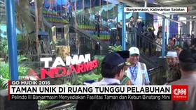 Ruang Tunggu Pelabuhan Bandarmasih Dihiasi Taman Unik