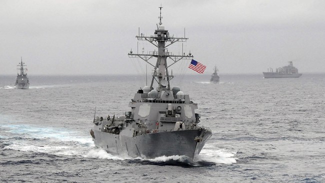 Amerika Serikat, Jepang, India, dan Filipina, menggelar latihan militer bersama di wilayah perairan Laut China Selatan yang diklaim China pada Kamis (9/5).