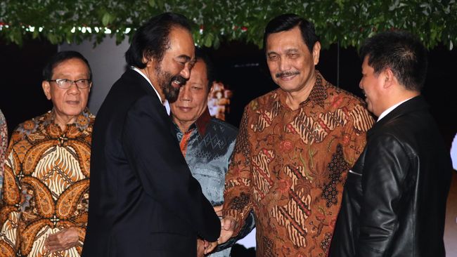 NasDem Tepis Kaitan Pertemuan Legislator dengan Diskusi Paloh-Luhut Ketua DPP NasDem mengatakan bila ada yang mengaitkan pertemuan SP dan Luhut dengan dikumpulkannya para kader awal pekan ini adalah sebuah dugaan cocoklogi.