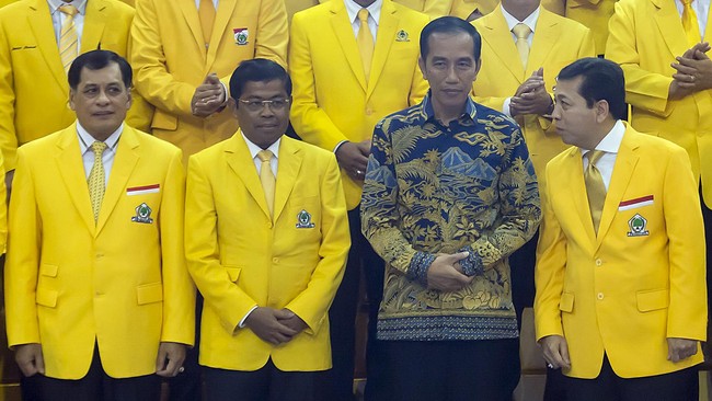 Partai Golkar mengaku elektabillitasnya naik setelah mengumumkan dukungan pada pemerintahan dan akan mengusung Joko Widodo sebagai capres 2019.