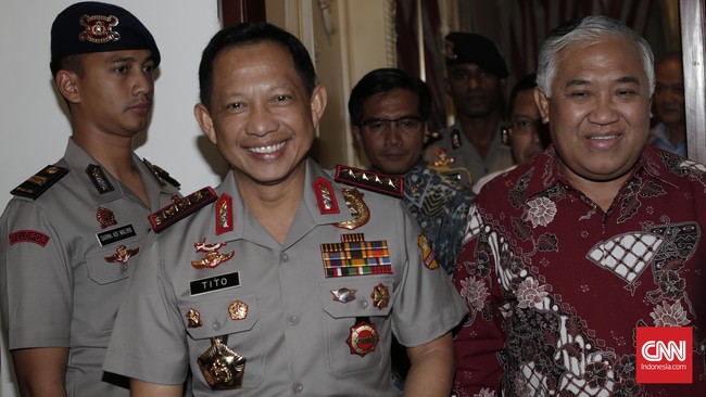 Din Syamsuddin menyebut kepolisian adalah pihak yang mendorong MUI menerbitkan fatwa terkait pernyataan Ahok soal Surat Al Maidah.