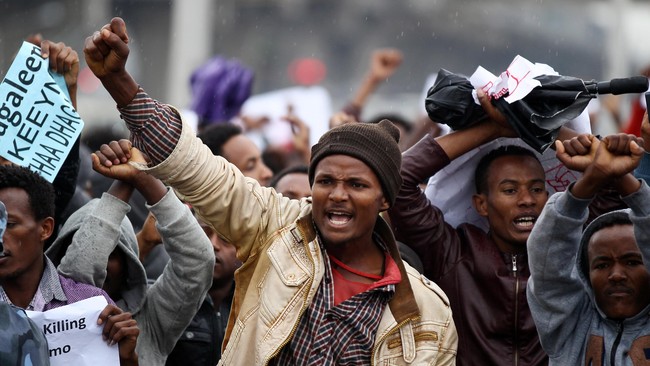 Pemerintah Ethiopia menetapkan status negara dalam keadaan darurat sejak akhir pekan lalu akibat aksi protes anti-pemerintah yang berkepanjangan.