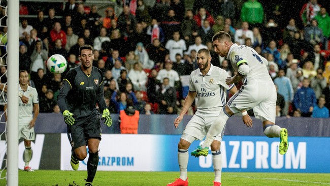 Bek tengah Real Madrid, Sergio Ramos, tak menyangka mencetak gol penyama kedudukan pada menit ke-93 dan memaksa Sevilla bermain 120 menit.