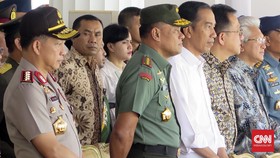 Jokowi Tinjau Gladi Bersih Upacara Kemerdekaan di Istana