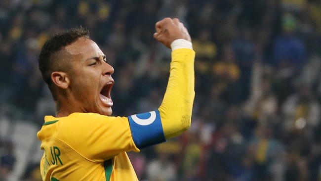 Penyerang timnas Brasil, Neymar, mencetak gol cepat hanya dalam 15 detik ke gawang Honduras pada semifinal Olimpiade 2016.