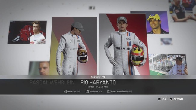 Nama Rio Haryanto masuk ke dalam daftar pebalap yang berlaga di game F1 2016, walaupun dia sudah tak lagi di dalam tim Manor Racing.