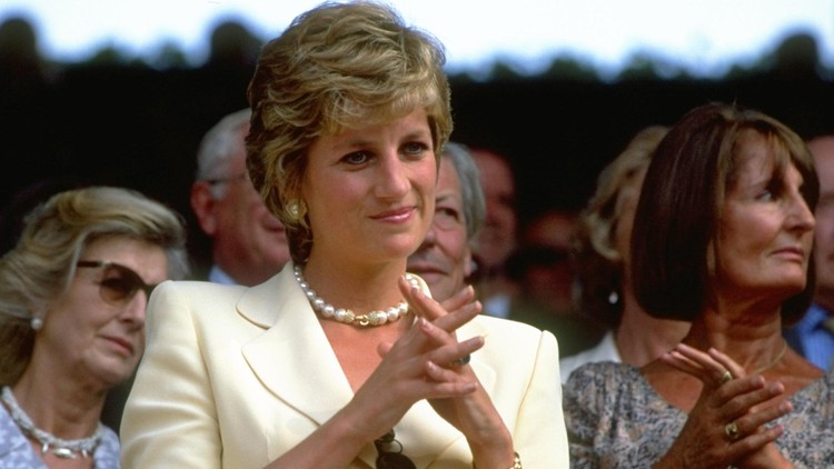 9 Jul 1995:  Portrait of Diana, Princess of Wales during the Lawn Tennis Championships at Wimbledon in London.  \ Mandatory Credit: Clive  Brunskill/Allsport