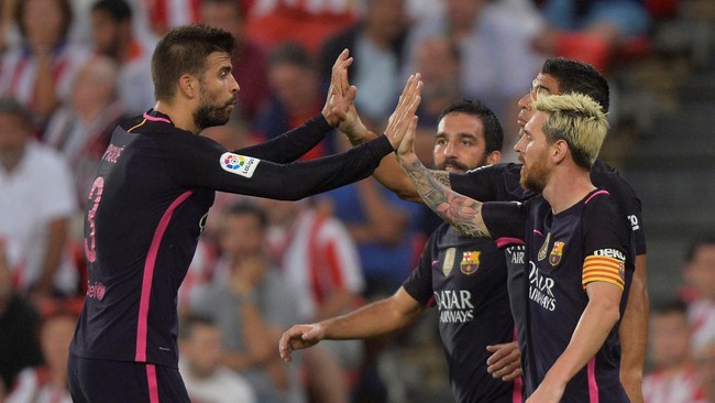 Gol tunggal Ivan Rakitic cukup mengantarkan Barcelona menang 1-0 atas Athletic Bilbao pada laga lanjutan La Liga, Minggu (28/8).