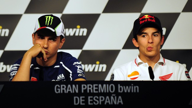 Marc Marquez merespons pernyataan Jorge Lorenzo soal keributan di MotoGP Spanyol pada 2013 silam.
