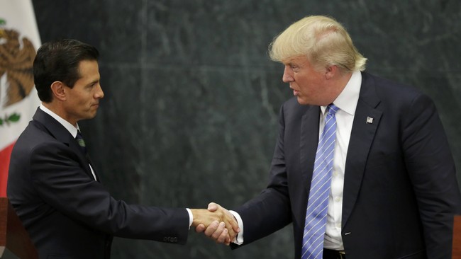 "Tidak ada konfrontasi tapi tidak akan tunduk," kata Presiden Meksiko Enrique Pena Nieto soal Donald Trump.