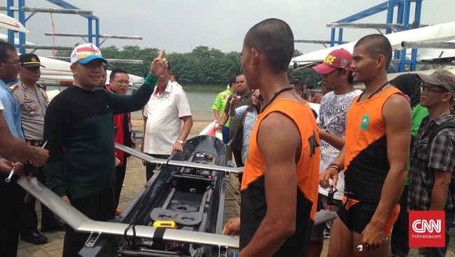 Menpora Imam Nahrawi ingin venue cabang olahraga dayung, kanoeing, dan traditional boat race di Cipule, Karawang dapat menjadi destinasi wisata baru usai PON.