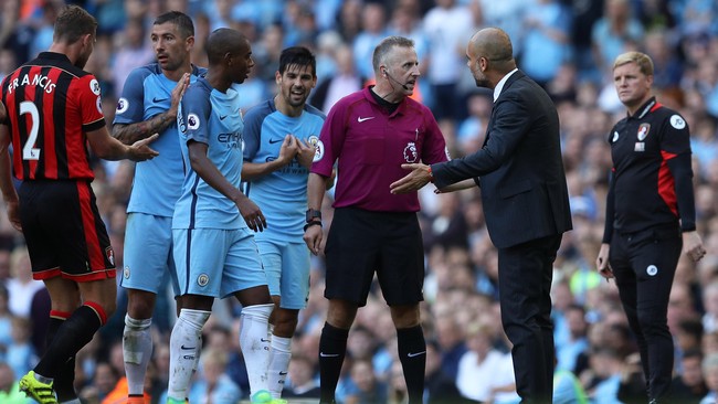 Manajer Manchester City, Pep Guardiola, tidak sepenuhnya puas dengan permainan timnya ketika mengalahkan Bournemouth 4-0 di Stadion Etihad, Sabtu (17/9).