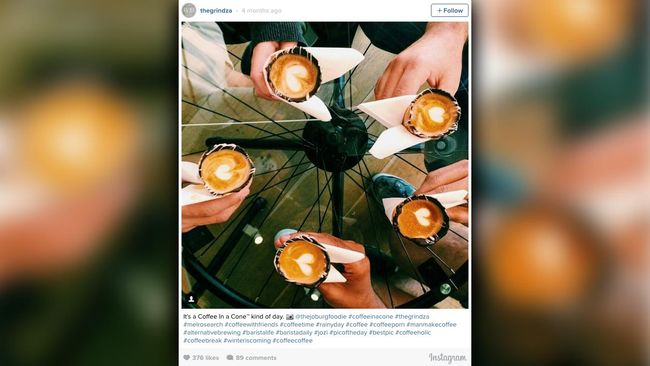 Hampir lima bulan berlalu, tren bertagar #CoffeeInACone belum juga surut dari jagat Instagram. Sebaliknya, justru makin menggila.