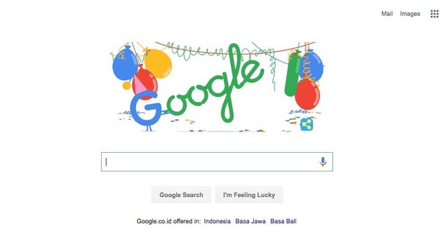 Google ibarat orang dewasa. Mesin pencari konten Internet tersebut merayakan ulang tahunnya yang ke-18 pada Selasa, 27 September 2016.