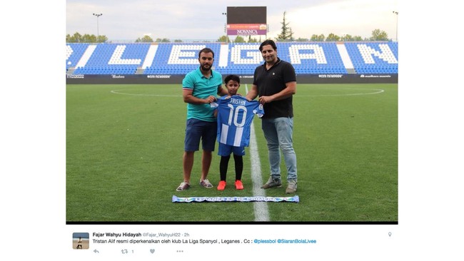 Setelah gagal menembus akademi Ajax Amsterdam, Tristan Alif Naufal kini bergabung dengan akademi sepak bola klub promosi La Liga, Leganes.