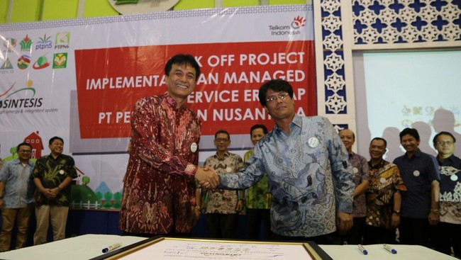 PT Telkom Indonesia (Persero) Tbk mewujudkan sinergi BUMN dengan mendukung PT Perkebunan Nusantara sebagai BUMN perkebunan kelas dunia