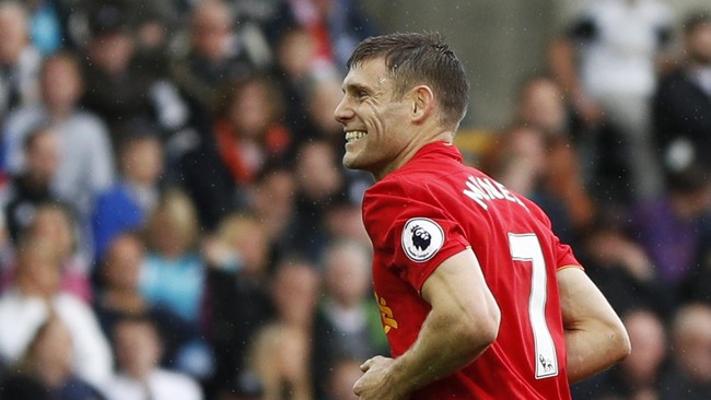 Tiga gol yang dikemas James Milner musim ini diraih lewat eksekusi penalti. Ia juga cetak gol ke gawang Swansea melalui titik putih.