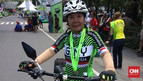 Bersepeda 'Ditemani' Angry Birds, Ibu Asal Mataram Jajal GFNY