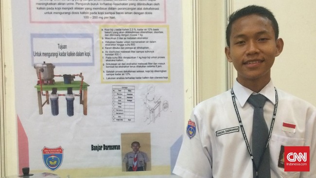 Siswa SMA Negeri 2 Plus di Banyuasin, Sumsel, berhasil membuat alat yang dapat mengurangi kadar kafein pada kopi tapi tak mengurangi nikmatnya.