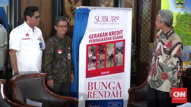 Melalui program Suku Bunga Rendah (SUBURe), Bank Jateng menurunkan bunga kredit usaha produktif dari minimal 11,5 persen menjadi 9,95 persen.