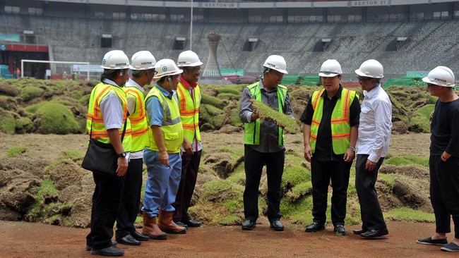 Menurut Dirjen Cipta Karya Kemenpepura Sri Hartoyo, tahap renovasi di Stadion Utama Gelora Bung Karno baru sekitar 2-3 persen.