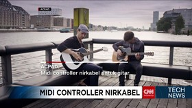 Midi Controller Nirkabel yang Dapat Ditempel Pada Gitar