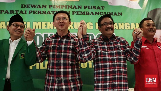 Djan Faridz mengatakan kubunya akan mendukung Ahok-Djarot meski secara administratif KPU mencatat PPP mendukung Agus Yudhoyono-Sylvana. 
