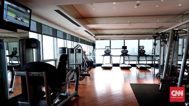 Ruang Gym atau Fitness Hotel Keraton at The Plaza, Jakarta. (CNN Indonesia/Megiza)