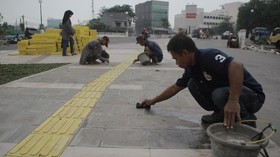 DKI Siapkan Trotoar Bermotif Lurik