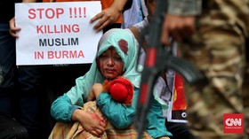 Protes Pembantaian Rohingya, Kedubes Myanmar Dipadati Massa