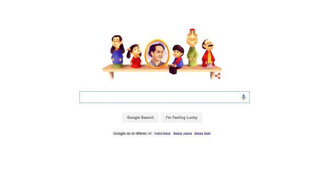 Merayakan hari jadi Suyadi, tokoh Pak Raden, yang ke-84 tahun, laman pencarian Google menampilkannya sebagai doodle khusus hari ini, Senin (28/11).