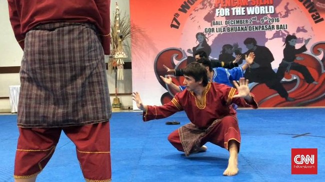 Wajah 'Lionel Messi' terlihat di Kejuaraan Dunia Pencak Silat 2016. Pemilik wajah Messi itu pesilat asal Spanyol, Xabier Aranburu.