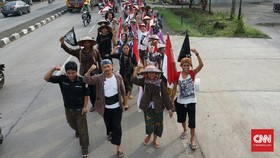 Ratusan Pengawal Putusan MA dari Kendeng Tiba di Semarang