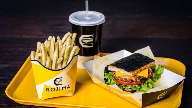 Burger andalan restoran Gojima di Sydney, Australia, dibuat dari nasi. Bentuknya tidak bundar, melainkan persegi, dilapis lembar nori.