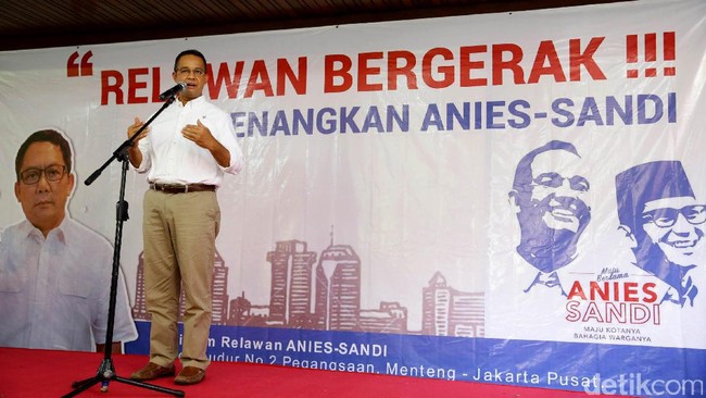 Anies Baswedan mengumpulkan relawan untuk menyamakan pandangan bahwa waktu yang ada bukan masih 56, tapi tinggal 56 hari lagi. 
