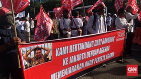 Massa Pro dan Kontra Ahok Padati Halaman PN Jakarta Utara