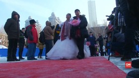 Deretan Pengantin China Penantang Suhu Beku