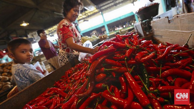 Mayoritas harga pangan menanjak pada Senin (7/6). Kenaikan tertinggi terjadi pada cabai merah besar dan cabai rawit.