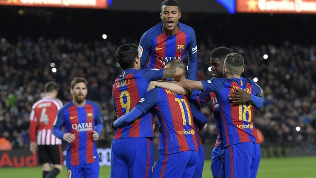 Trio MSN (Messi-Suarez-Neymar) milik Barcelona mencatat rekor tembus catatan 300 gol sejak mereka mulai disandingkan pada 2014 silam
