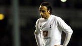 Dimitar Berbatov Tottenham's Bulgarian striker Dimitar Berbatov reacts as his side draw 2-2 and are eliminated from the UEFA Cup, after their quarter-final tie against Sevilla, at White Hart Lane Stadium, London, 12 April 2007. AFP PHOTO/CHRIS YOUNG / AFP PHOTO / CHRIS YOUNG