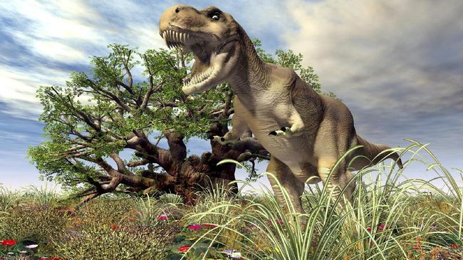 Merayakan cinta tidak melulu harus dengan bunga dan lilin, ada juga yang melakukan pemotretan unik menggunakan kostum dinosaurus.