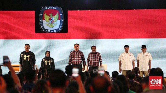 Kehadiran ketiga tokoh utama politik nasional sebagai “kiblat” masing-masing kandidat mewarnai masa akhir kampanye pilkada Jakarta.