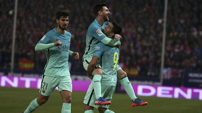 Momen Barcelona Curi Kemenangan di Vicente Calderon
