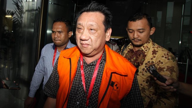 Tersangka kasus dugaan suap proyek jalan di Kementerian PUPR So Kok Seng alias Aseng ditahan di Markas Kepolisian Resor Jakarta Pusat.