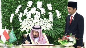 Momen Pertemuan Raja Salman dan Presiden Jokowi
